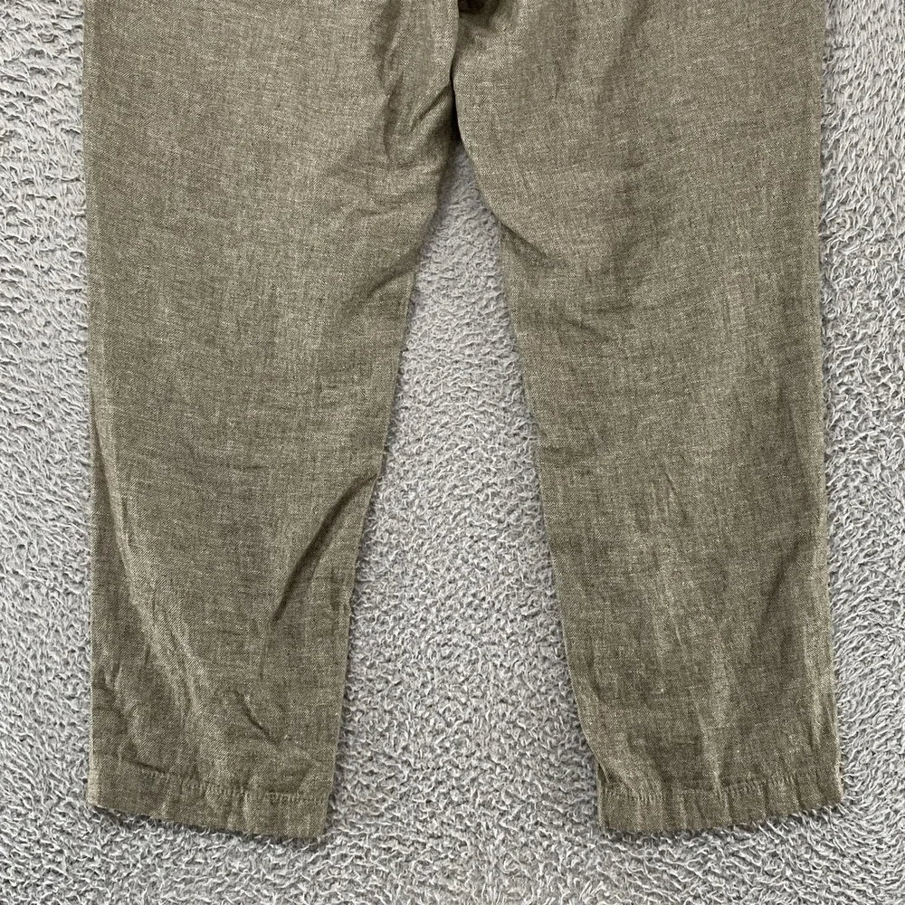 Banana Republic Mason Pants Mens 34x28 Green Linen Cotton Athletic Taper Chino